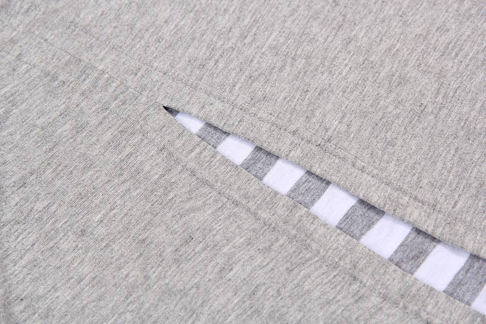 Two Fake Crew-Neck Stretch Striped T-Shirt