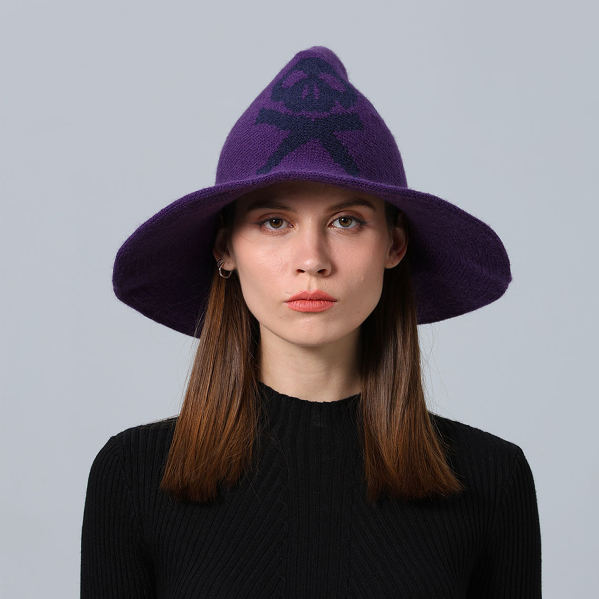 SKULL PRINT WIZARD HAT HALLOWEEN ACCESSORY_CWAH3991