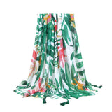 BANANA LEAF PRINT SCARF GREEN SUMMER BEACH WRAP_CWASC0676