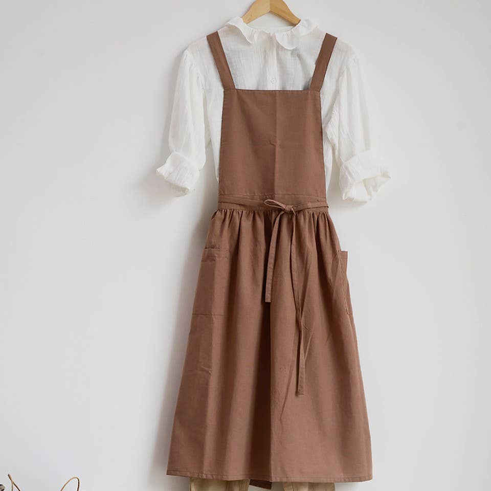 Waterproof Cotton Linen Apron Aprons With Pocket_Cwmm3287