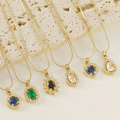 STAINLESS STEEL ZIRCON HEART PENDANT NECKLACE_CWAJE0682