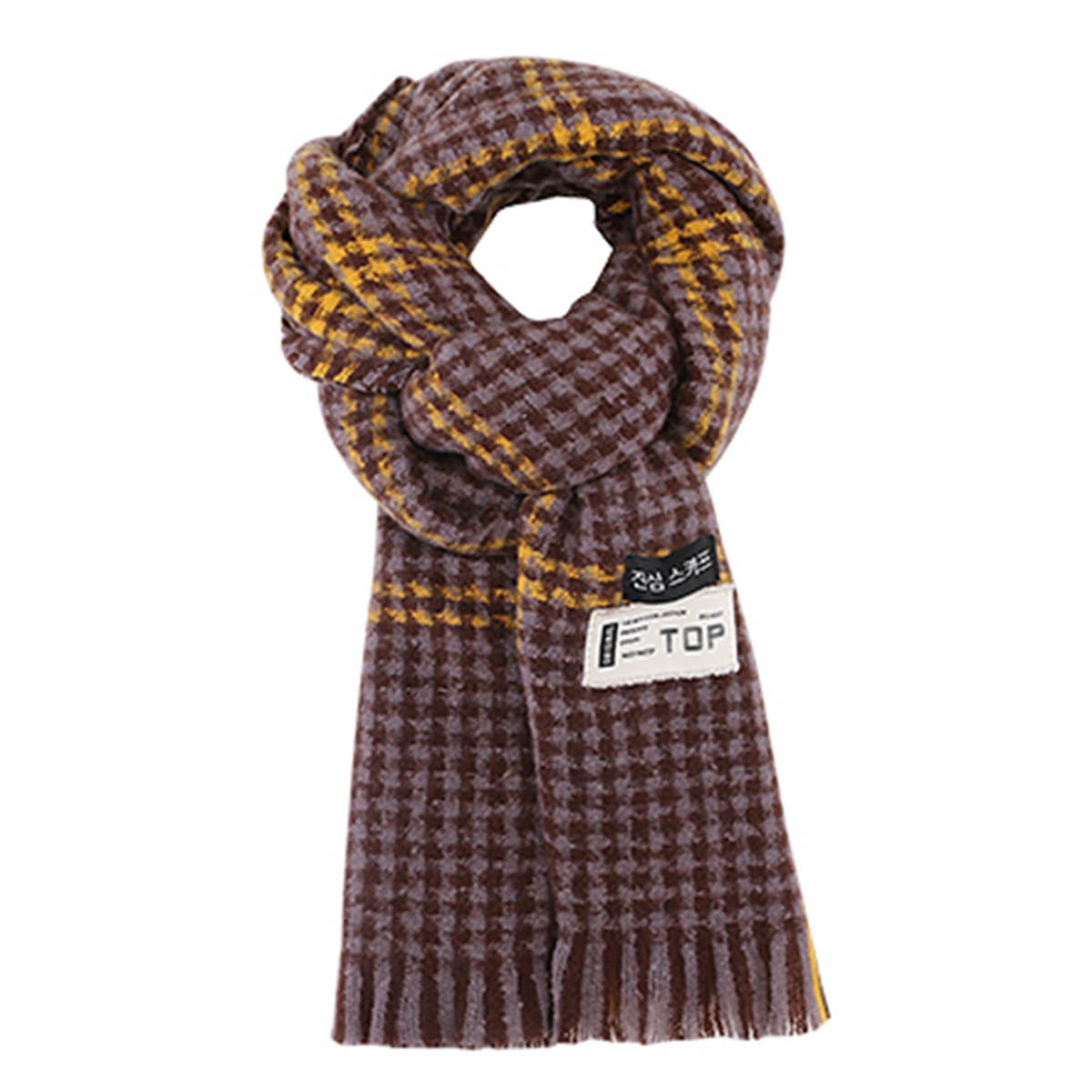 Retro Plaid Houndstooth Warm Scarf_Cwasc0146