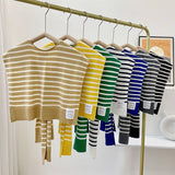 STRIPED KNITTED OUTER SHAWL_CWASC0758