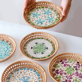 HAND WOVEN RATTAN DESSERT CREATIVE FRUIT PLATE_CWMM4532