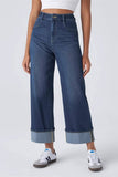 Cwjp0586_High Waist Straight Leg Wide Leg Jeans