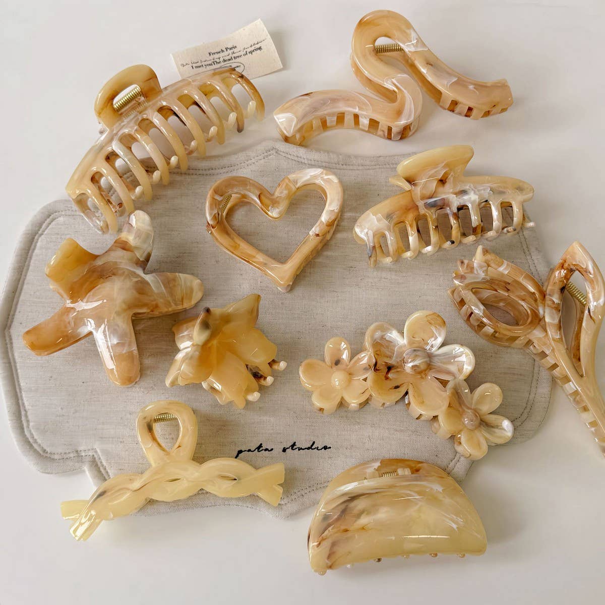 Brown Marble Starfish Claw Clip Trendy Hair Clip_Cwaha08256
