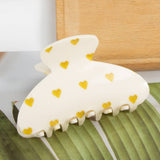 MINI HEART ACRYLIC HAIR CLAW CREATIVE PRINT CLIP_CWAHA0678