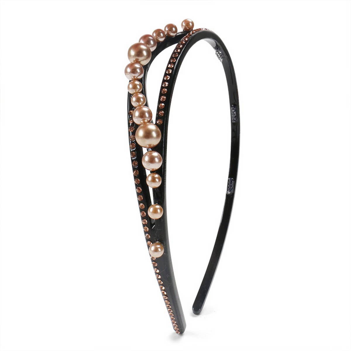 ACETATE GEOMETRIC BLACK PEARL HEADBAND_CWAHA4360