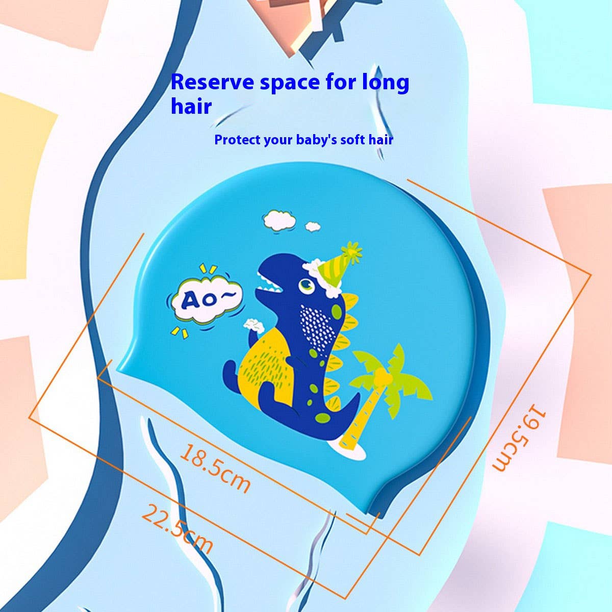 KIDS SILICONE SWIM CAP WATERPROOF COMFY_CWMM6779