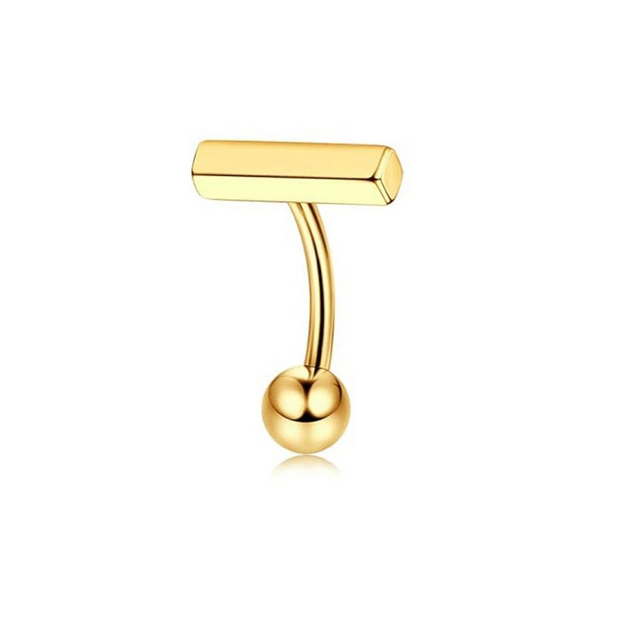 GOLD STAINLESS STEEL BELLY RING NAVEL PIERCING_CWMM9329