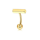 GOLD STAINLESS STEEL BELLY RING NAVEL PIERCING_CWMM9329