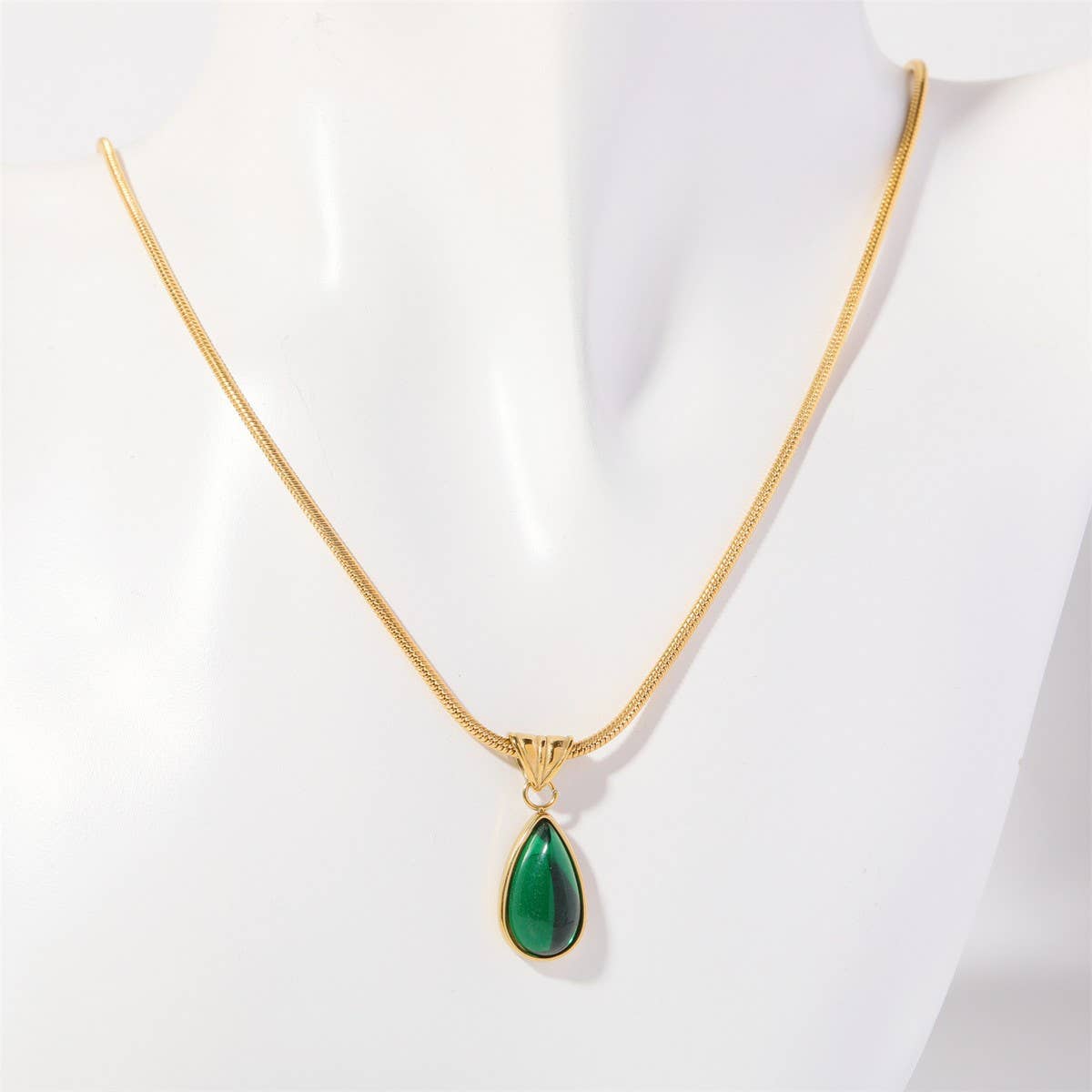 Fashionable Water Drop Blue Ocean Necklace_Cwaje05660