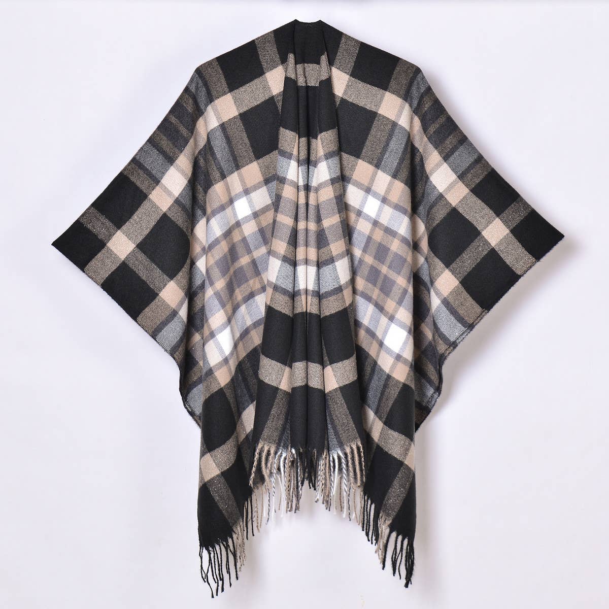 REVERSIBLE PLAID FAUX CASHMERE SCARF WINTER WRAP_CWASC0945