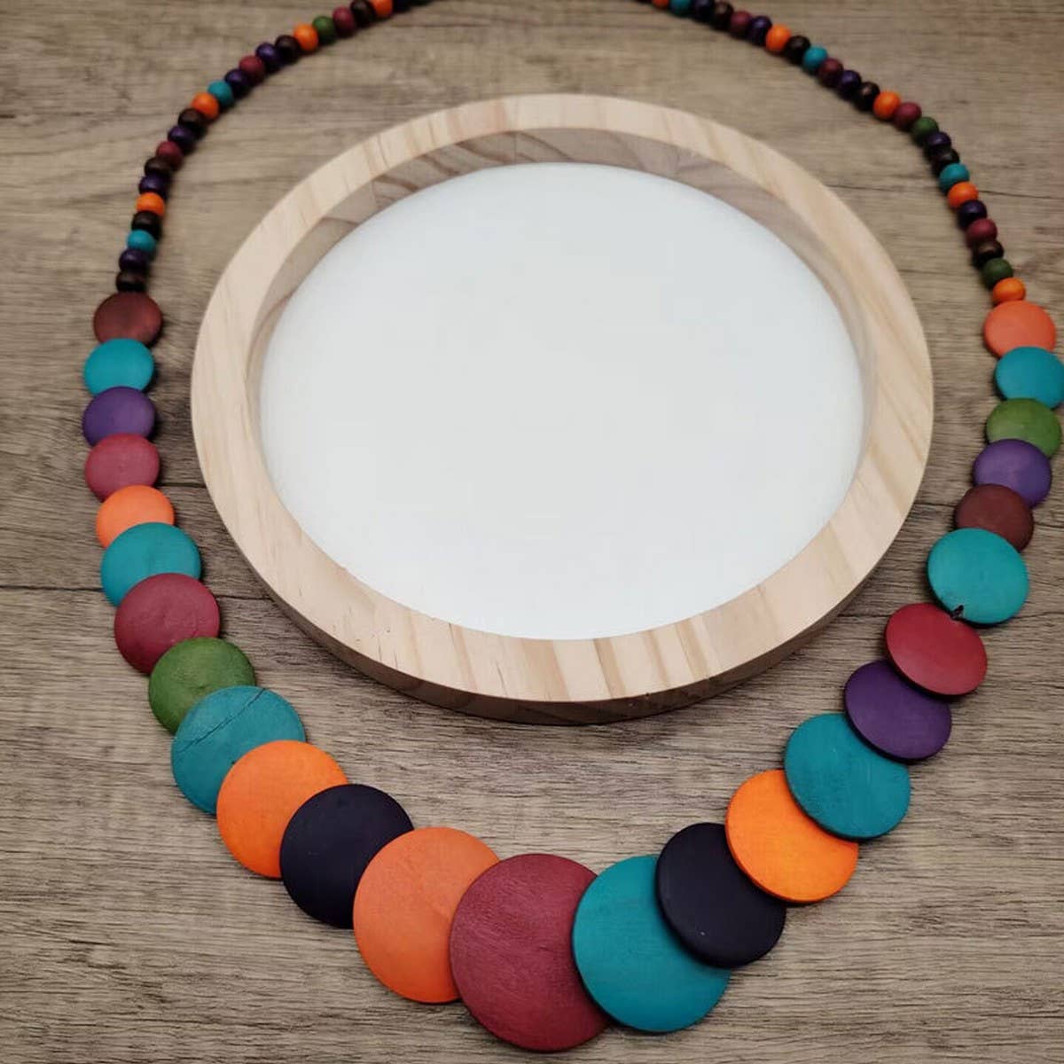 BOHEMIAN COLORFUL BEADED DISC HANDMADE NECKLACE_CWMM4855