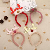 CHRISTMAS COLORFUL DEER ANTLER PLUSH NOSE HAIRPIN_CWAHA3423
