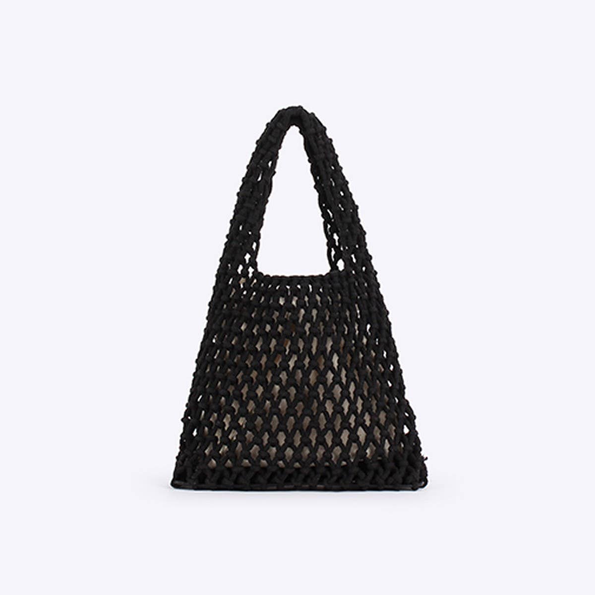 SOLID COLOR HOLLOW COTTON ROPE HAND WOVEN BAG_CWAB4684