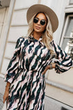 Stylish Zebra-Print Dress With Bow Waist