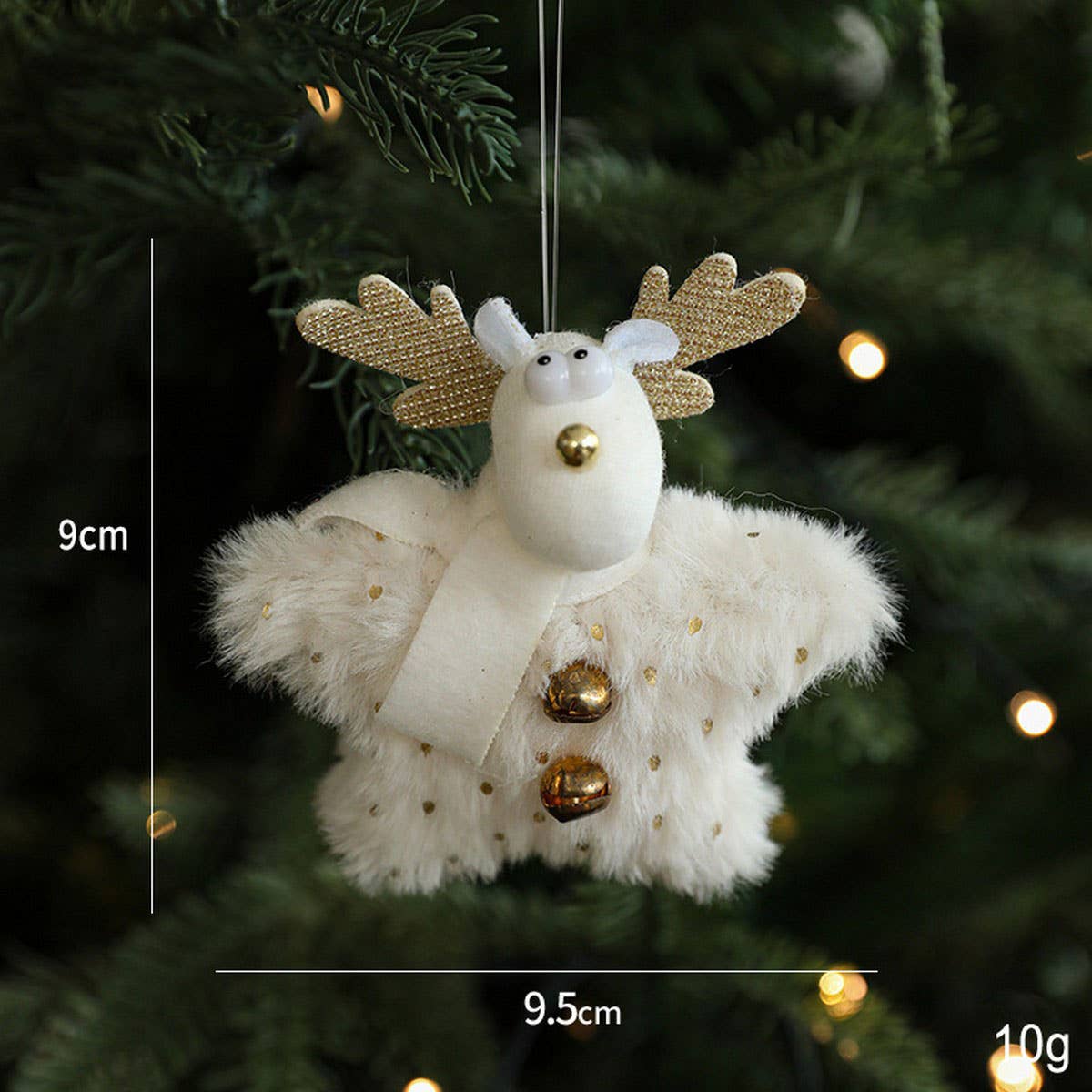 White Plush Doll Xmas Tree Cute Hanging Decor_Cwmm9678