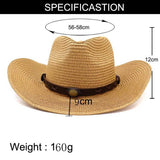RETRO SUNSCREEN WESTERN COWBOY STRAW HAT_CWAH1242