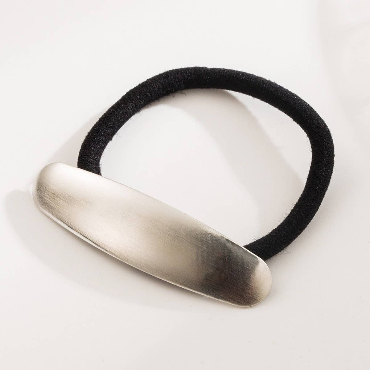 BRUSHED METAL GEOMETRIC ELASTIC HAIR TIE_CWAHA6245
