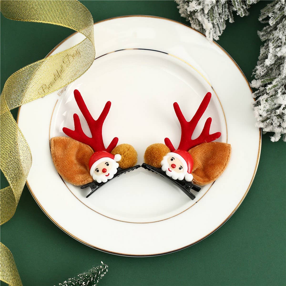 CHRISTMAS CUTE ELK ANTLERS HAIRPIN_CWAHA2747