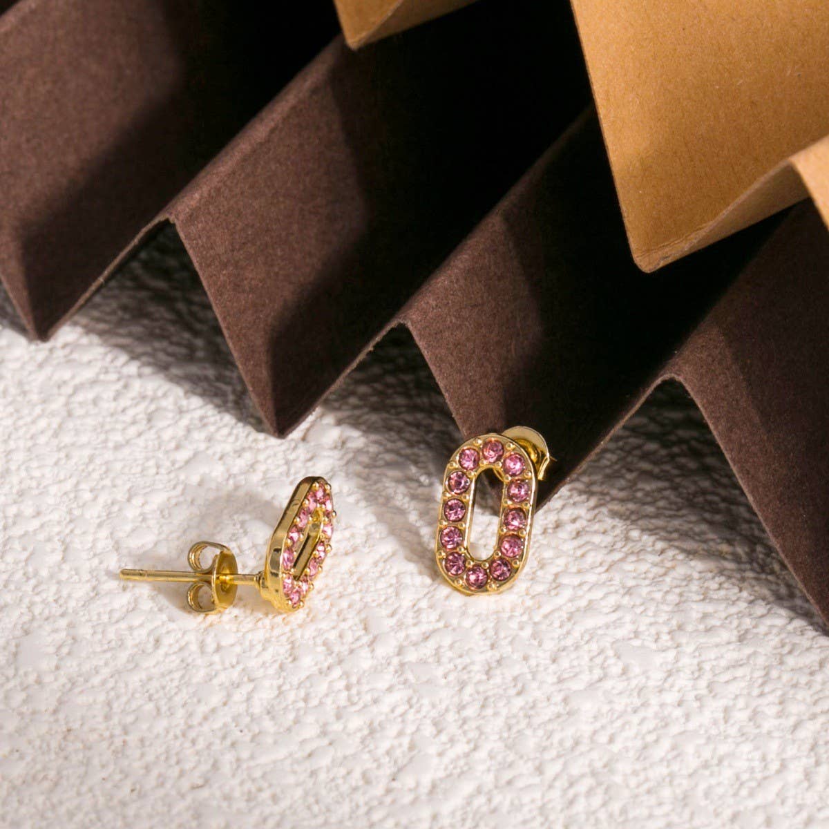 OVAL DIAMOND TITANIUM STEEL EARRINGS_CWMM3669