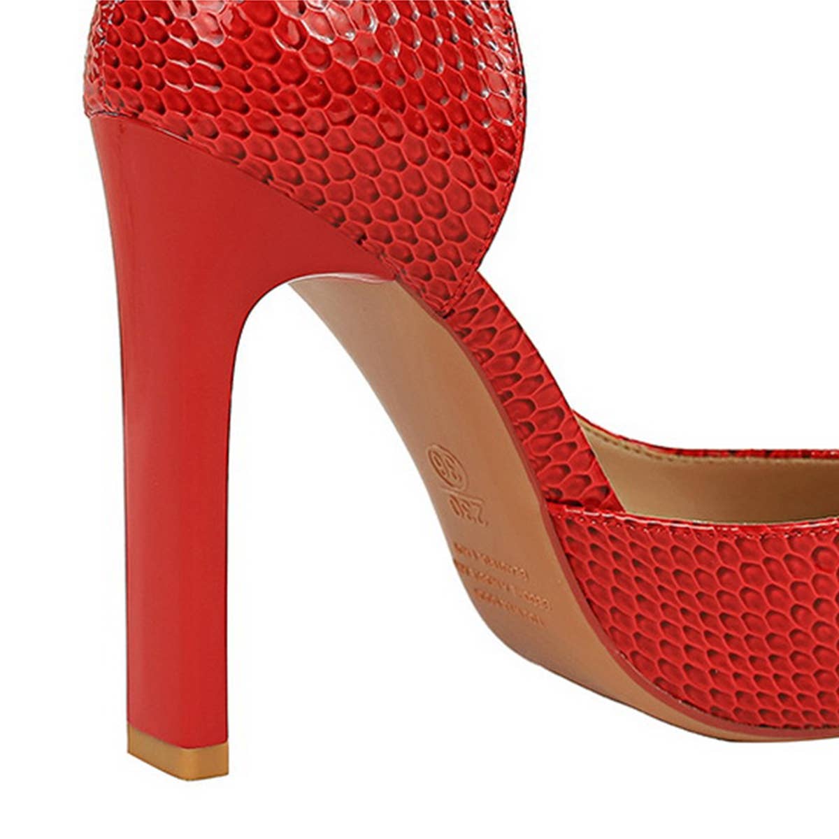 RETRO SQUARE TOE SNAKE PRINT PATENT LEATHER PUMPS_CWSHH0100