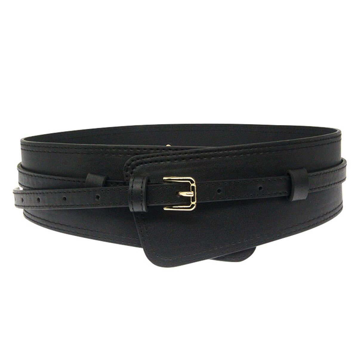 Alloy Buckle Waist-Cinching Wide Belt_Cwabe1145
