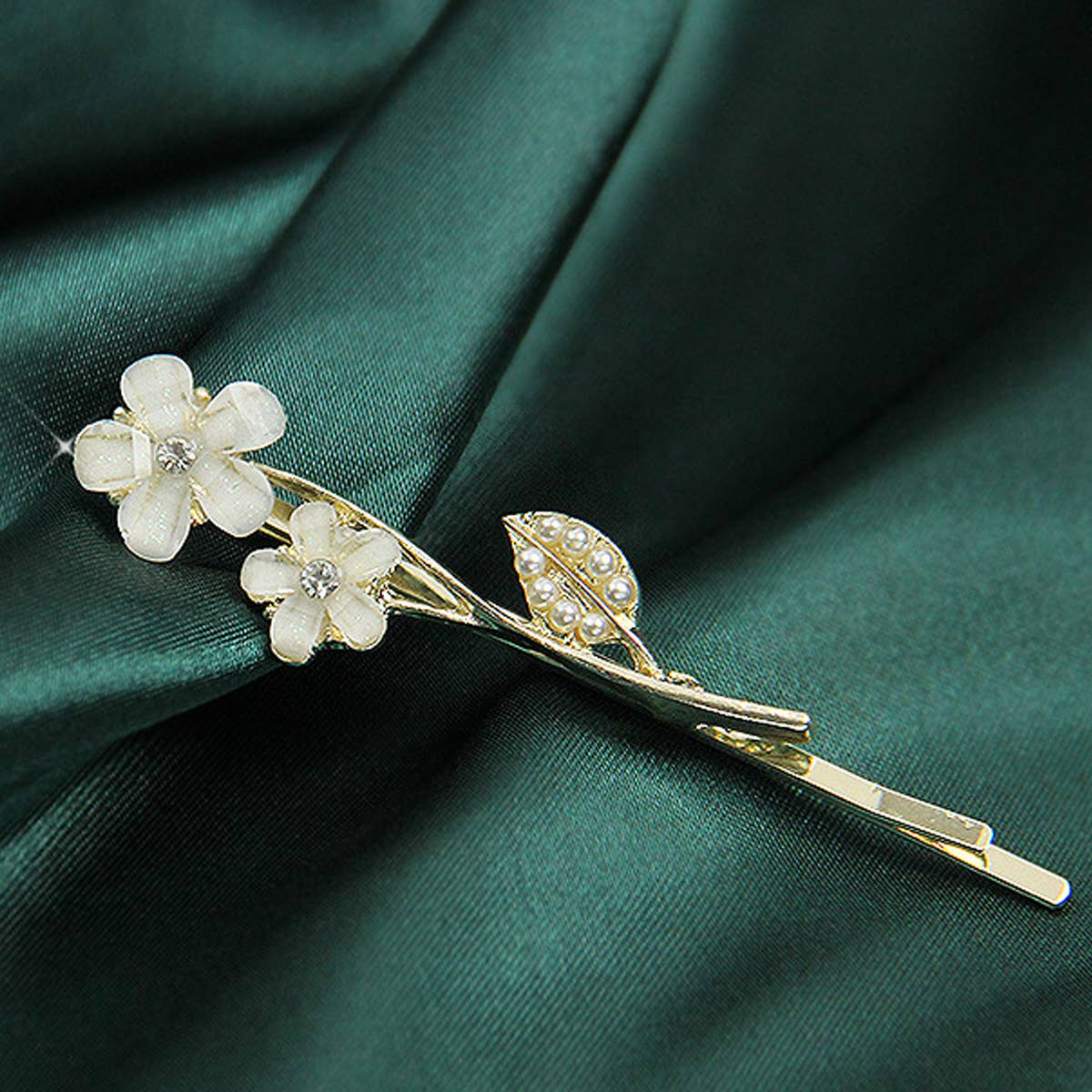 STYLISH FLOWER ALLOY HAIR PIN WITH PEARL_CWAHA1208