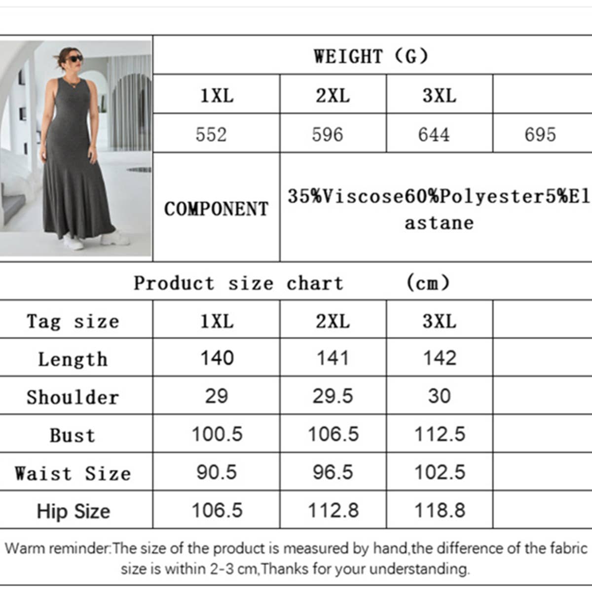 CHIC SLEEVELESS ROUND NECK HIGH WAIST DRESS_CWDMD6049