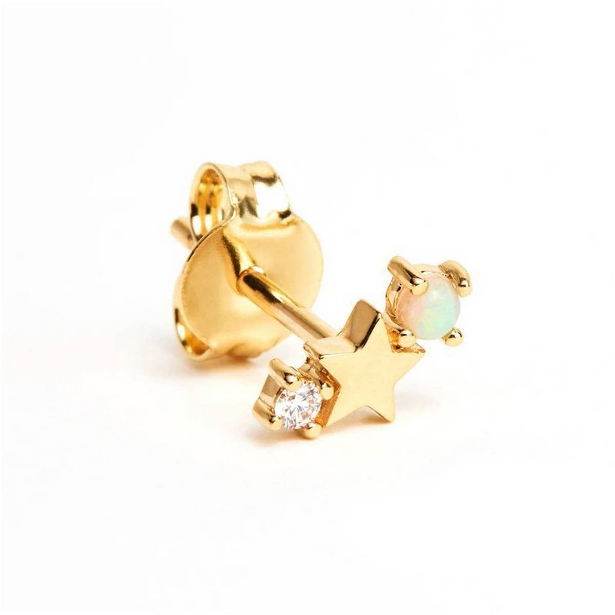 Zodiac Star Stud Earrings Simple Stainle Steel_Cwaje5039