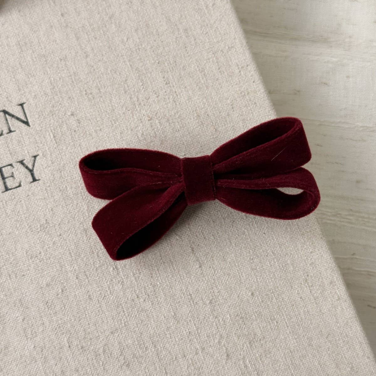 Velvet Bow Hair Clip Sweet Side Bang Pin_Cwaha07815