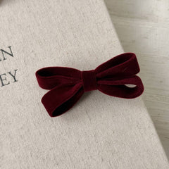 Velvet Bow Hair Clip Sweet Side Bang Pin_Cwaha07815