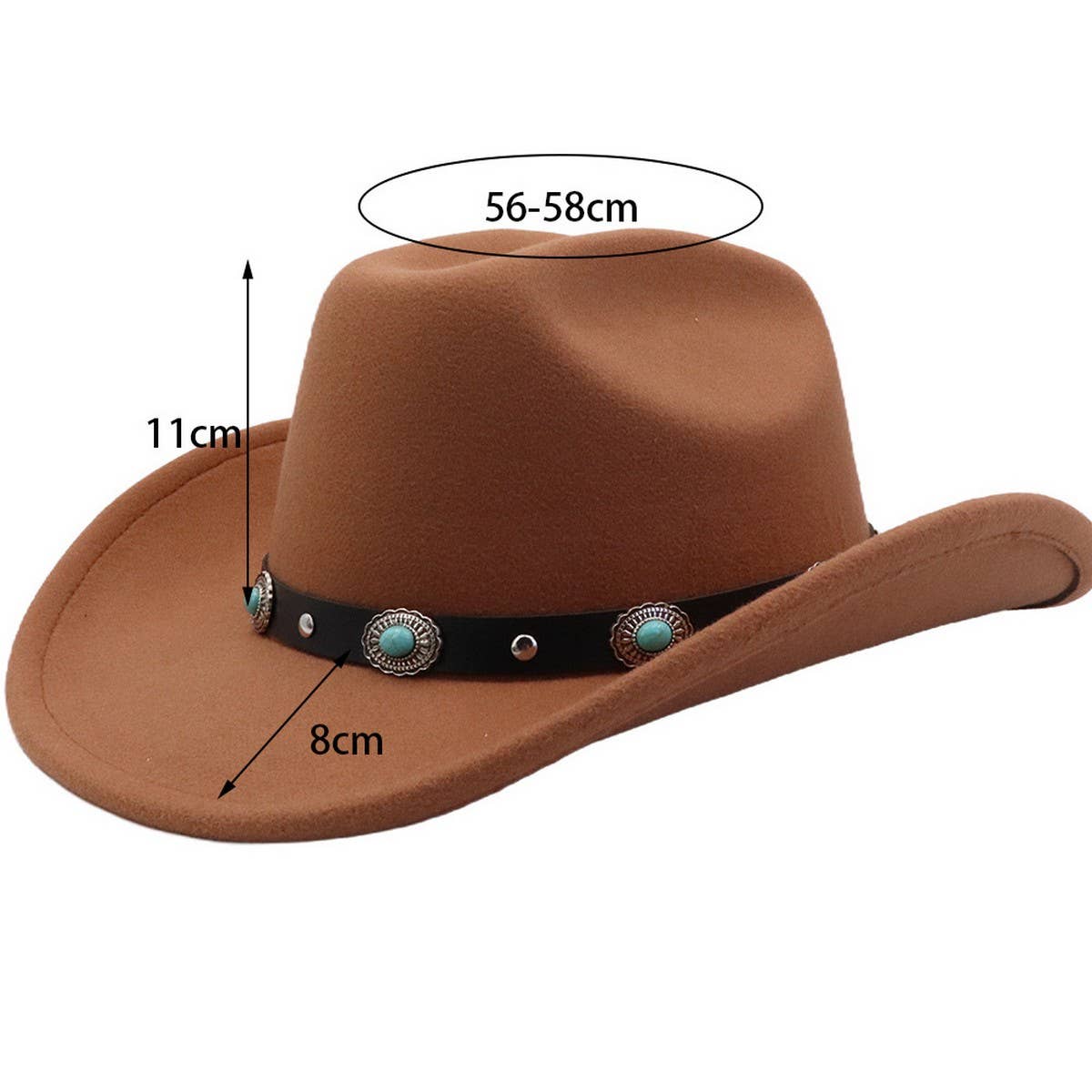COUPLE S POLYESTER COWBOY JAZZ HAT ETHNIC STYLE_CWAH04384