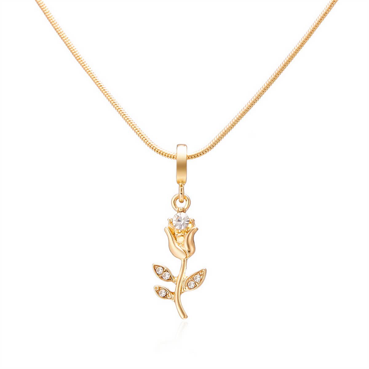 Tulip Diamond 3D Flower Necklace