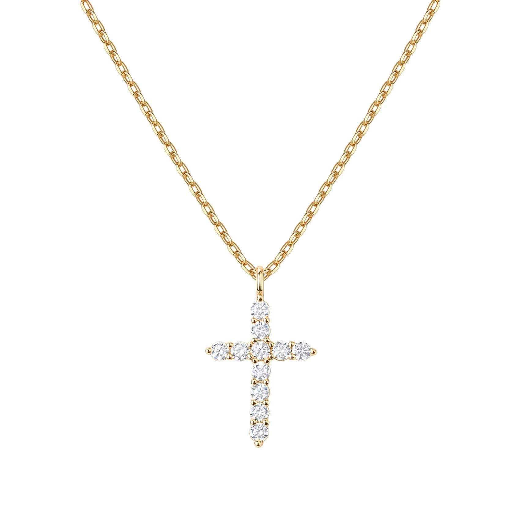 Cross Necklace Is A Full Diamond Collarbone Chain