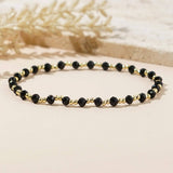 FASHIONABLE COPPER BEADS AND BLACK CRYSTAL BRACELET_CWMM3805