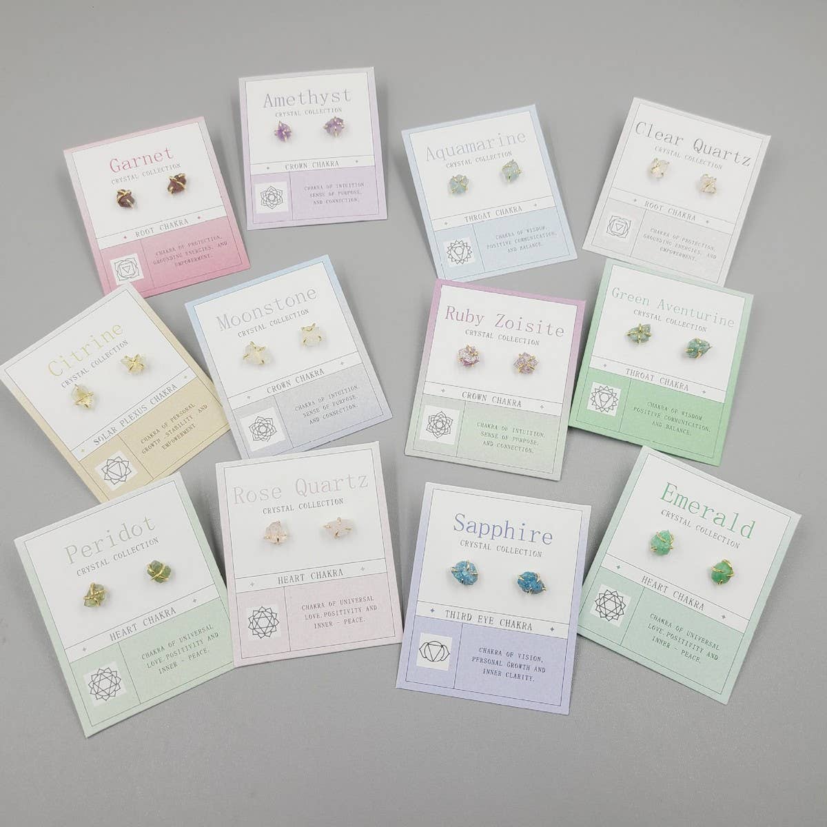 NATURAL STONE FOUR CLAW EARRINGS_CWAJE1070