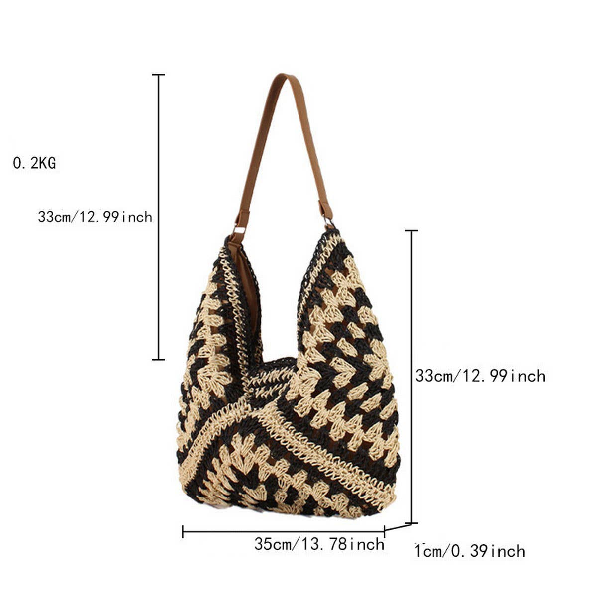 POPULAR RETRO ETHNIC STYLE PAPER ROPE WOVEN BAG_CWAB4695