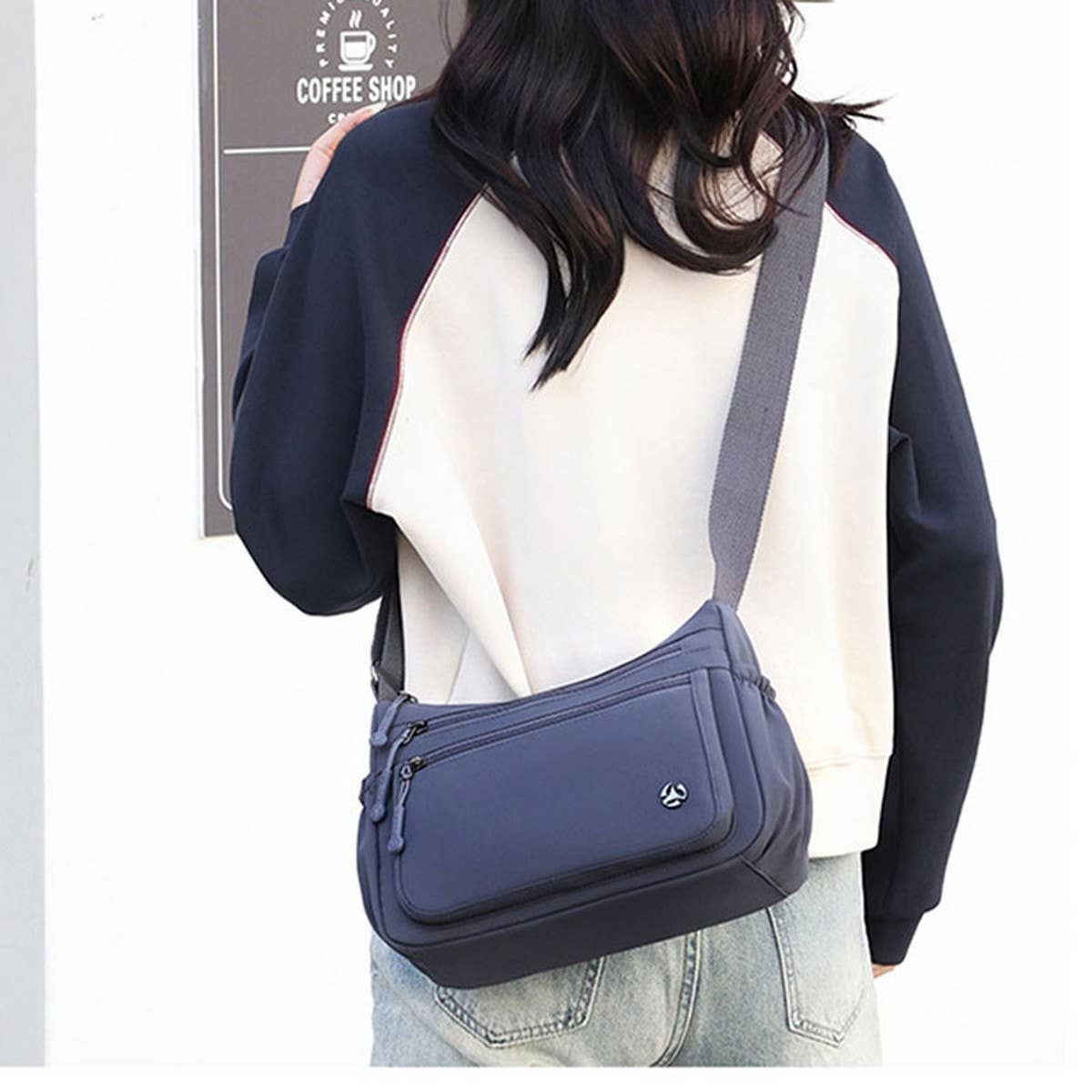 CASUAL SIMPLE MULTI LAYER NYLON SHOULDER BAG_CWASC1779