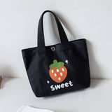 CUTE CANVAS LUNCH TOTE BAG FOR WOMEN SMALL_CWAB5665