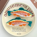 SALMON ACETATE CLAW CLIP OCEAN STYLE LARGE SIZE_CWAHA5829