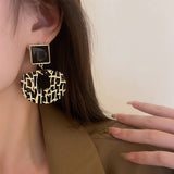 SQUARE IRREGULAR GEOMETRIC EARRINGS_CWASC1325