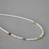 PEARL COLORED REAL STONE CRYSTAL BEADED NECKLACE_CWAJE2118