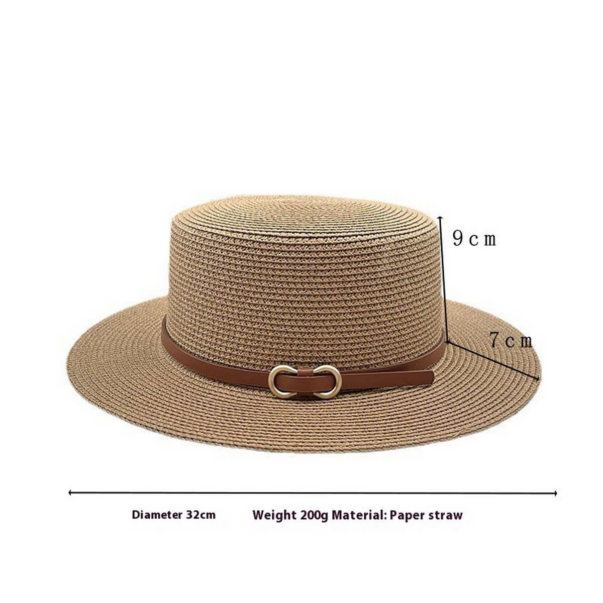 SUMMER BEACH ELEGANT SUN PROTECTION STRAW HAT_CWAH3415