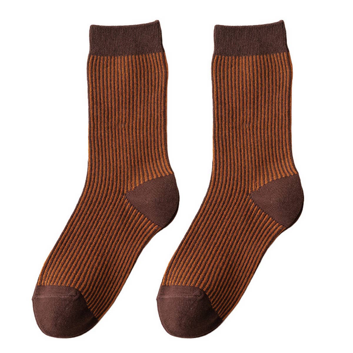 SIMPLE STRIPED MID CALF SOCKS_CWMS0662