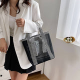 NEW BLACK AND WHITE MESH BOW COSMETIC BAG_CWAB4500