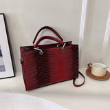 FASHION RETRO TEXTURE CROCODILE PATTERN HANDBAG_CWAB3330
