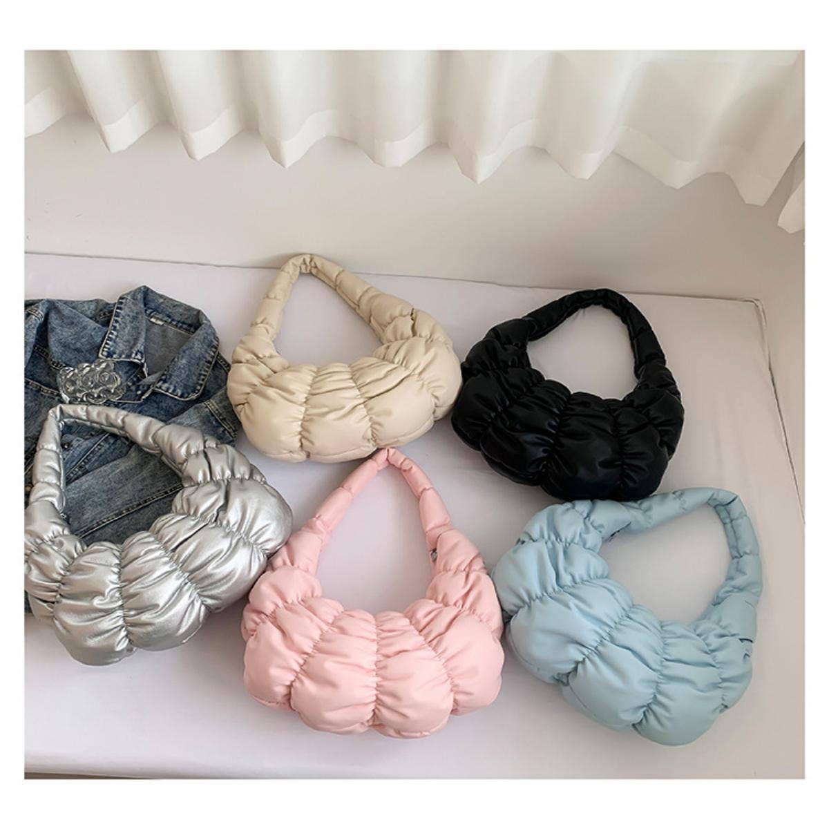 CROISSANT PU CLOUD BAG FRENCH HALF MOON HANDBAG_CUAB00475