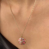 FASHIONABLE HEART OPEN AND CLOSE BEE NECKLACE_CWMM3924